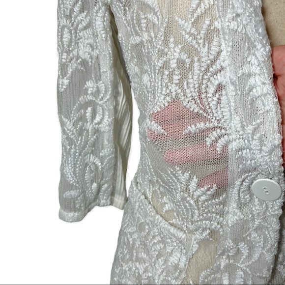 NANETTE LEPORE New Wave Notched-Collar Lace Jacket sz 12 - Picture 7 of 15